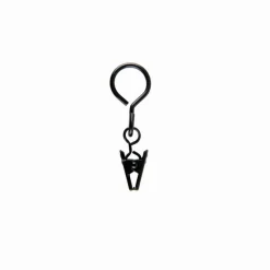 LINEA IDEAS 12 - SET 6 ANELLI PER TENDA IN METALLO MOD. PINZA COLORE NERO : vendita online LINEA IDEAS 12 - SET 6 ANELLI PER TENDA IN METALLO MOD. PINZA COLORE NERO in offerta