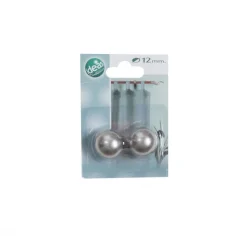 LINEA IDEAS 12 - SET 2 FINALI PER TENDA IN METALLO MOD. SFERA COLORE CROMO SATINATO: vendita online LINEA IDEAS 12 - SET 2 FINALI PER TENDA IN METALLO MOD. SFERA COLORE CROMO SATINATO in offerta