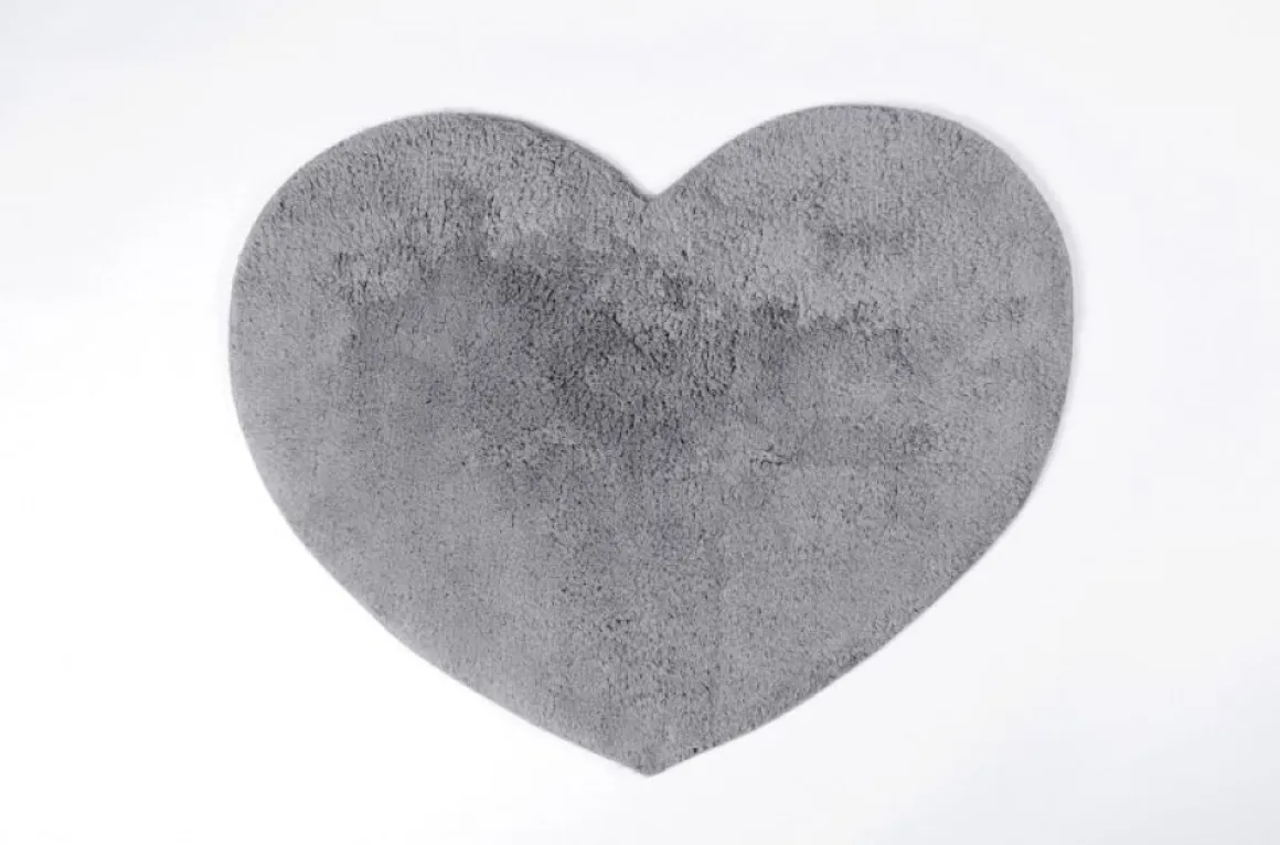 LINEA JANE - TAPPETO BAGNO A FORMA DI CUORE GRIGIO: vendita online LINEA JANE - TAPPETO BAGNO A FORMA DI CUORE GRIGIO in offerta