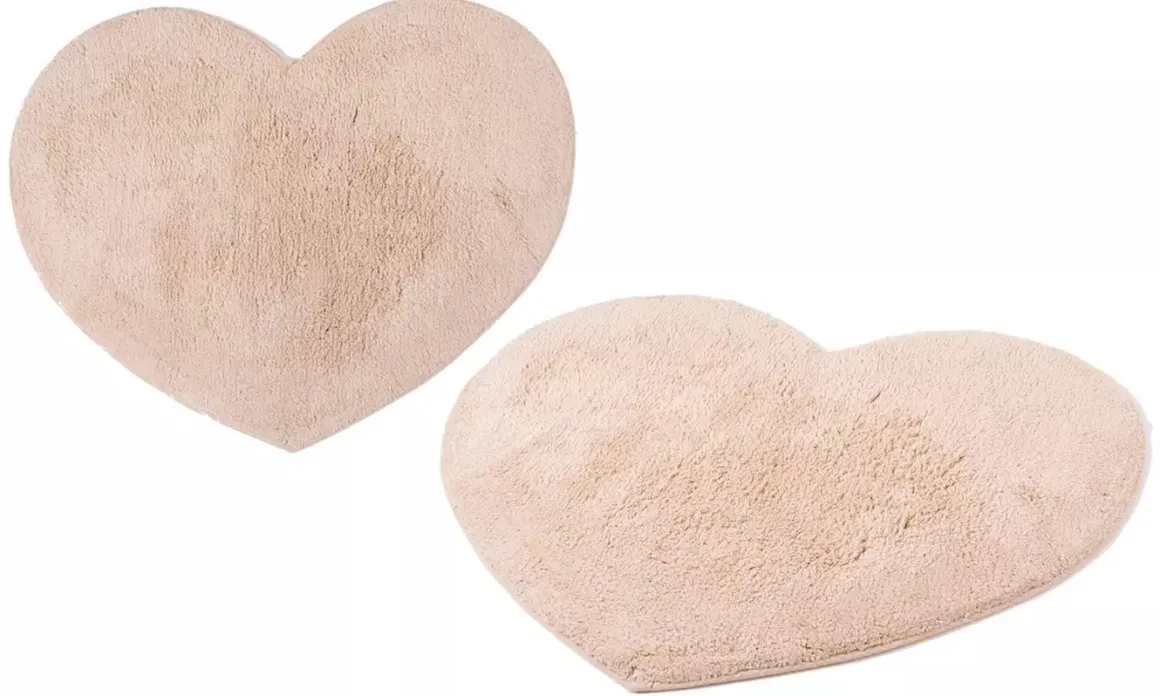 LINEA JANE - TAPPETO BAGNO A FORMA DI CUORE PANNA: vendita online LINEA JANE - TAPPETO BAGNO A FORMA DI CUORE PANNA in offerta