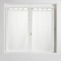 LINEA MAISSA - TENDA DRITTA CON PASSANTI 60X120 BIANCA CON DECORO : vendita online LINEA MAISSA - TENDA DRITTA CON PASSANTI 60X120 BIANCA CON DECORO in offerta
