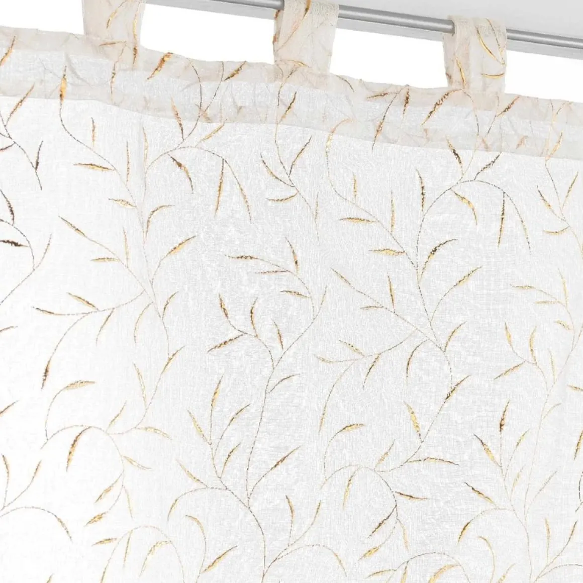 LINEA MAISSA - TENDA DRITTA CON PASSANTI 60X120 BIANCA CON DECORO : vendita online LINEA MAISSA - TENDA DRITTA CON PASSANTI 60X120 BIANCA CON DECORO in offerta