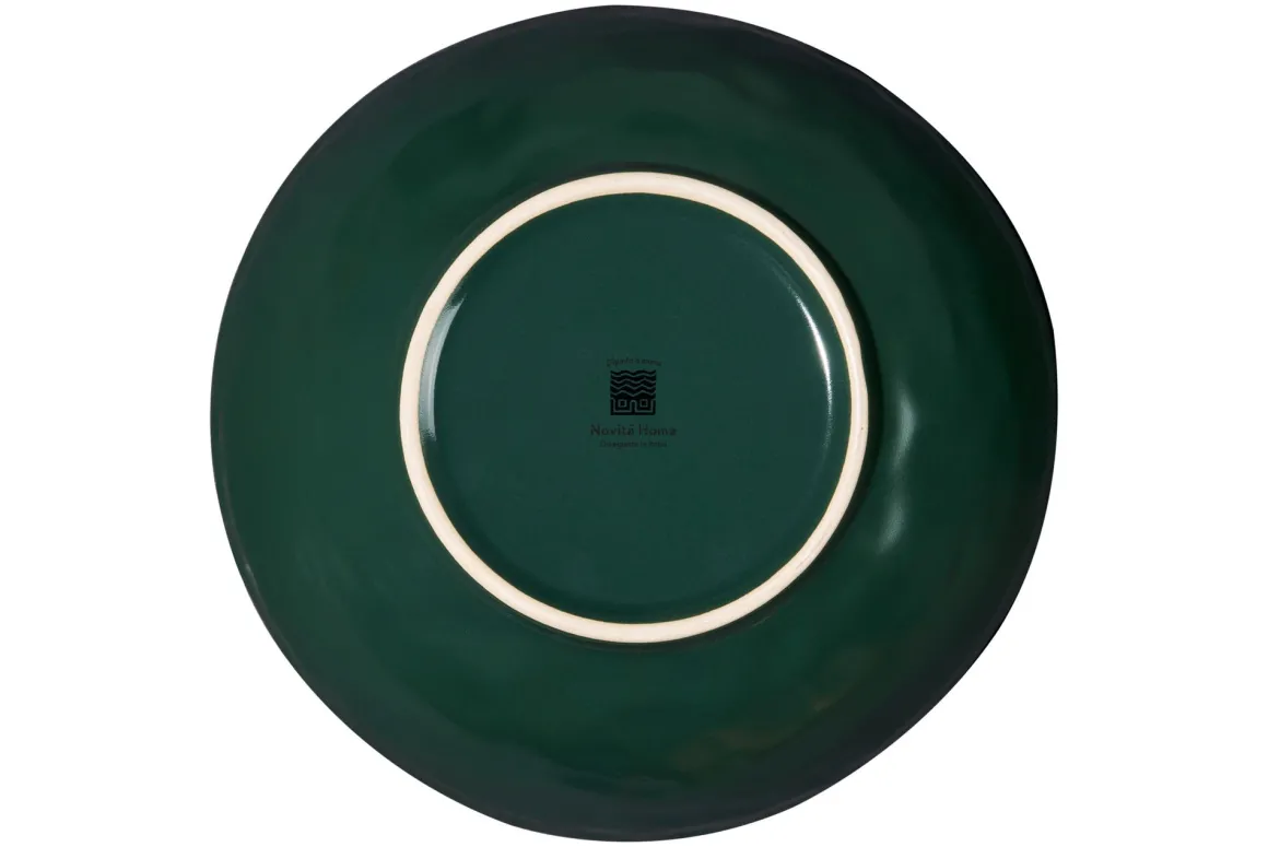 LINEA MEDITERRANEO - INSALATIERA VERDE SCURO IN GRES DIAM 27CM H11CM