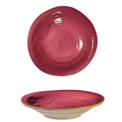 LINEA MEDITERRANEO - PIATTO FONDO ROSSO CILIEGIA IN GRES DIAM 24CM H 6CM