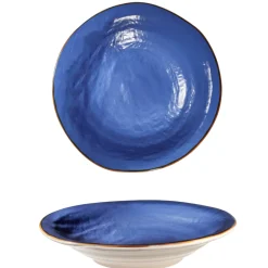 LINEA MEDITERRANEO - PIATTO FONDO BLU IN GRES DIAM 24CM H 6CM