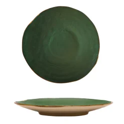 LINEA MEDITERRANEO - PIATTO PIANO VERDE SCURO IN GRES DIAM 28CM H 4CM