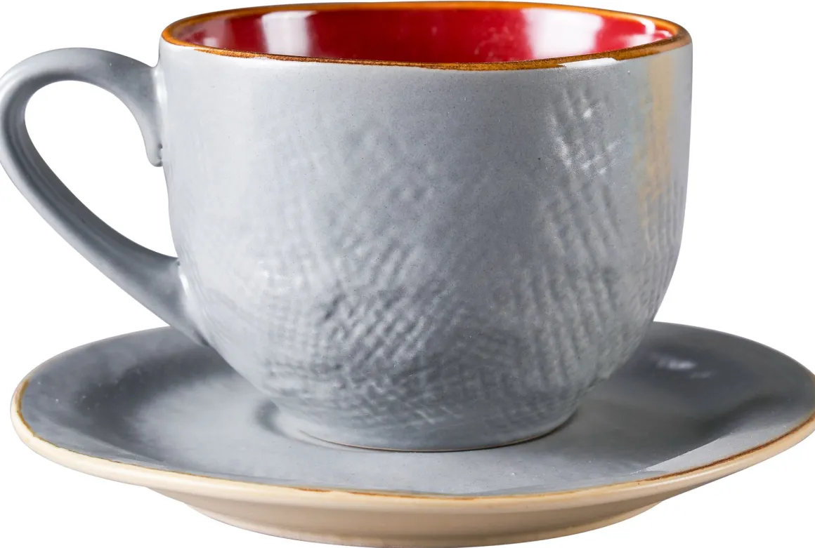 LINEA MEDITERRANEO - TAZZA CON PIATTINO IN GRES 125ML ASSORTITO