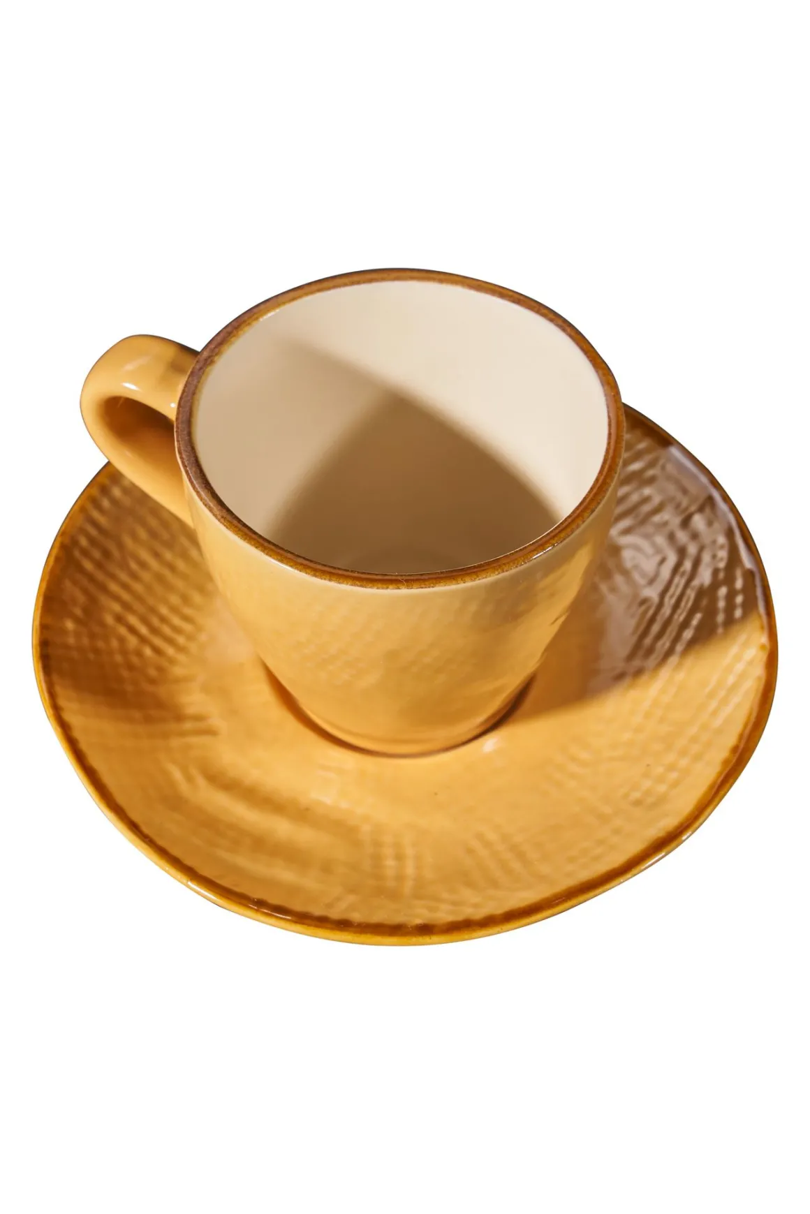 LINEA MEDITERRANEO - TAZZINA DA CAFFE IN GRES CON PIATTINO 50ML ASS.
