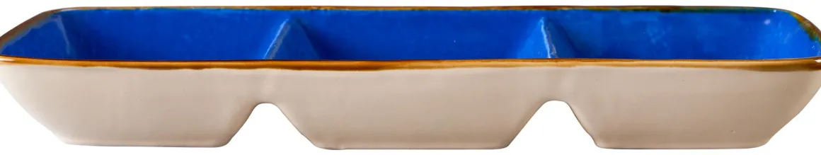 LINEA MEDITERRANEO - VASSOIO APERITIVO IN GRES 29X11CM H 4CM ASSORTITO