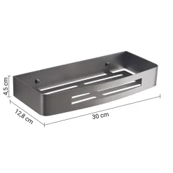 LINEA NERVA - PORTAOGGETTI DOCCIA RETT. CANNA DI FUCILE 30X12.8X4.5CM