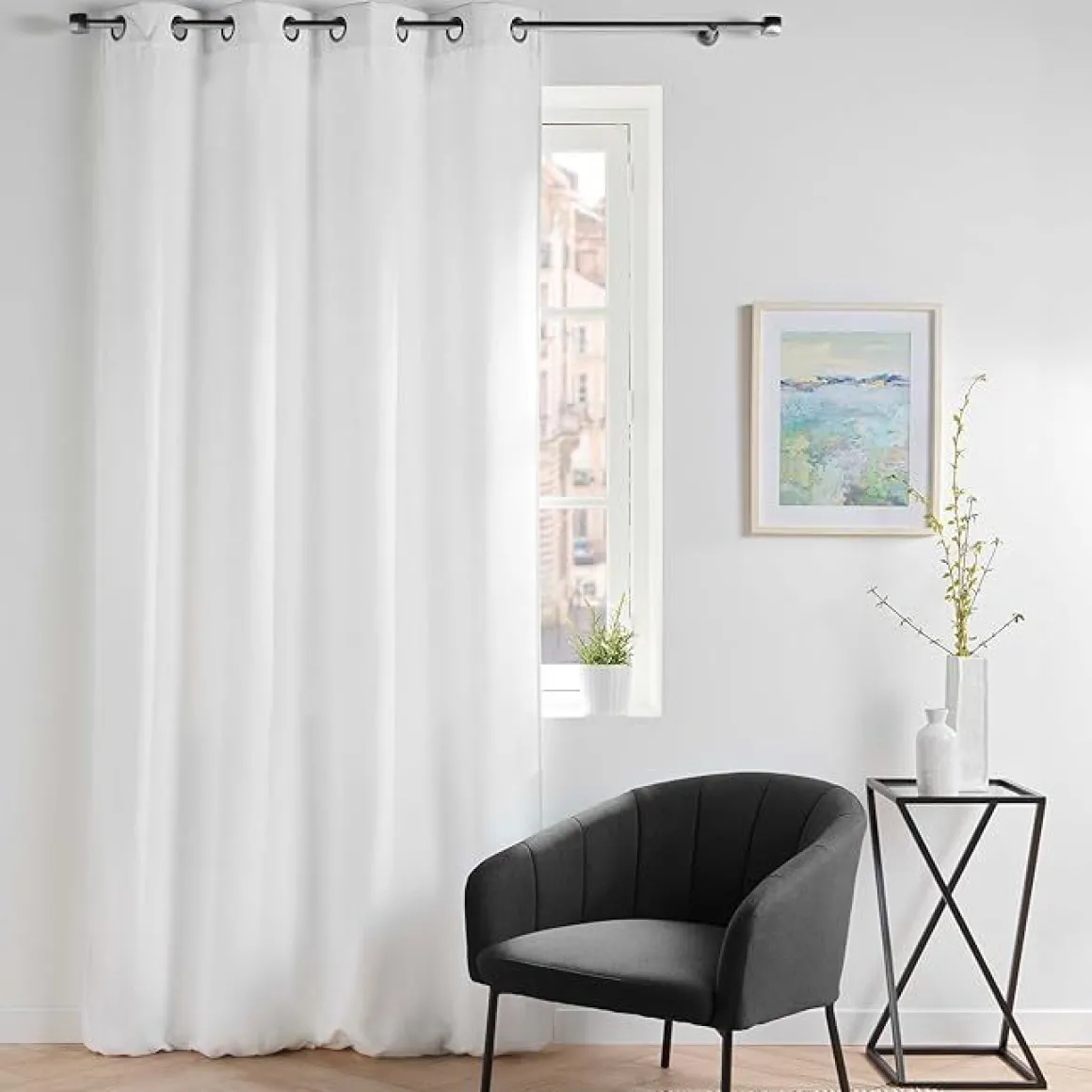 LINEA NOVANA - TENDA CON OCCHIELLI IN VELLUTO UNITO 135X260CM BIANCO: vendita online LINEA NOVANA - TENDA CON OCCHIELLI IN VELLUTO UNITO 135X260CM BIANCO in offerta