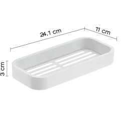 LINEA OUTLINE - MENSOLA PORTAOGGETTI PER DOCCIA BIANCA