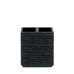 LINEA QUADROTTO - BICCHIERE PORTASPAZZOLINI NERO