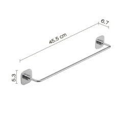 LINEA TEIDE - PORTA ASCIUGAMANO CROMATO IN ACCIAIO INOX 45X6,7X5,3CM