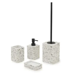 LINEA ZOE - DOSA SAPONE GRANIGLIA MARMO BIANCO IN RESINA 7X8,2X16,2CM