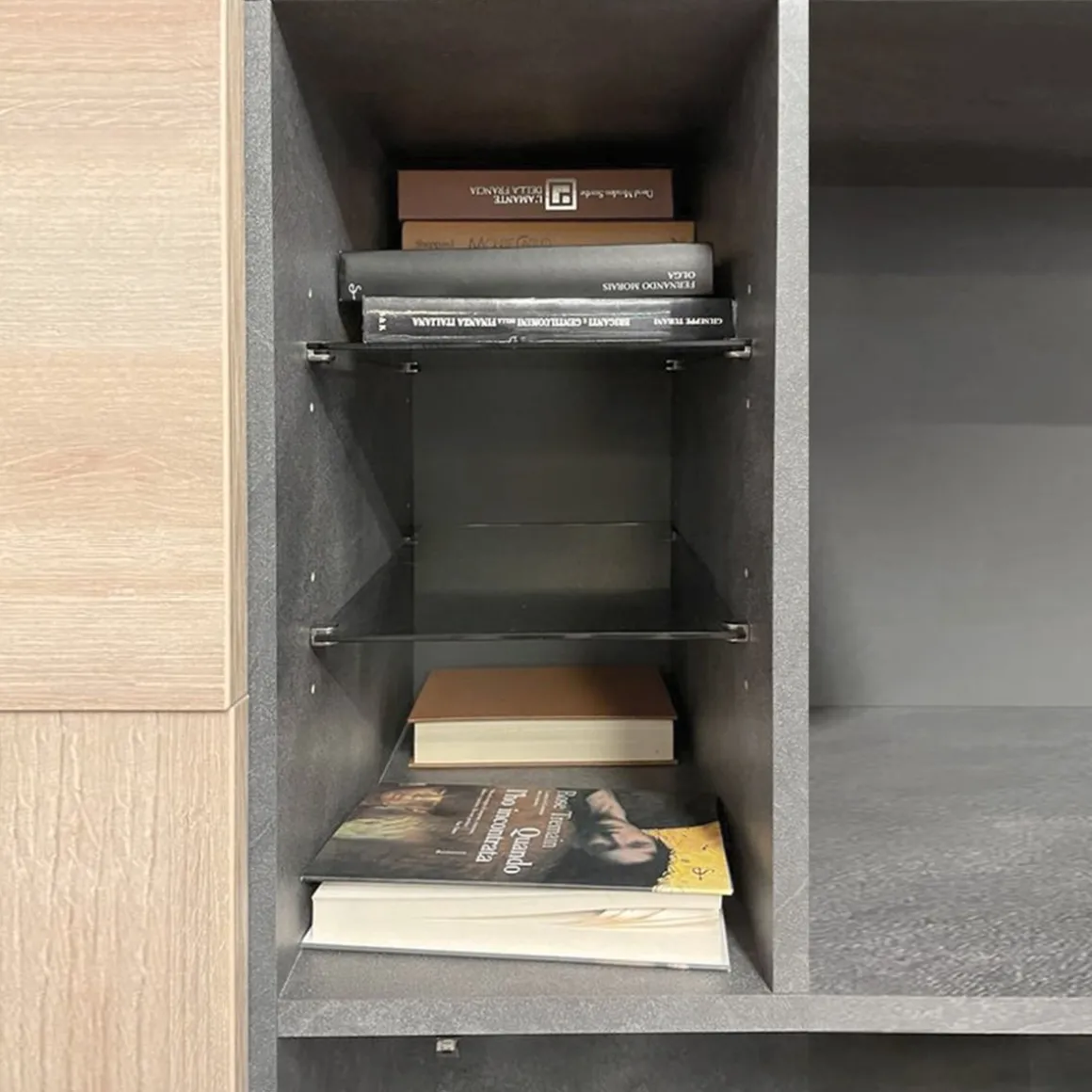 MADIA 3 ANTE NERO PORTLAND E RIVIERA OAK: vendita online MADIA 3 ANTE NERO PORTLAND E RIVIERA OAK in offerta