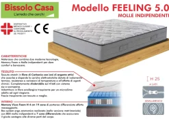 Materasso Feeling Singolo: Materasso Molle Insacchettate Memory