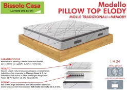 MATERASSO PILLOW TOP 1 PIAZZA E 1/2 120X190CM A MOLLE TRADIZIONALI E MEMORY