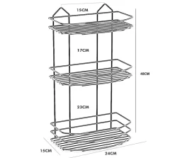 MENSOLA PER DOCCIA 3 RIPIANI CM 24X15 H.47 CROMO