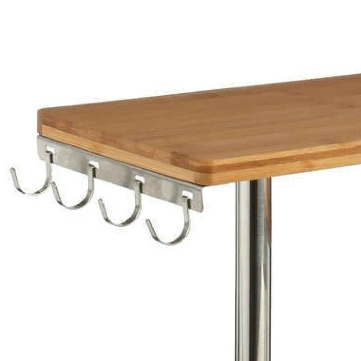 MENSOLA ANGOLARE IN BAMBOO E ACCIAIO 45X43X38.5CM NATURALE E CROMO