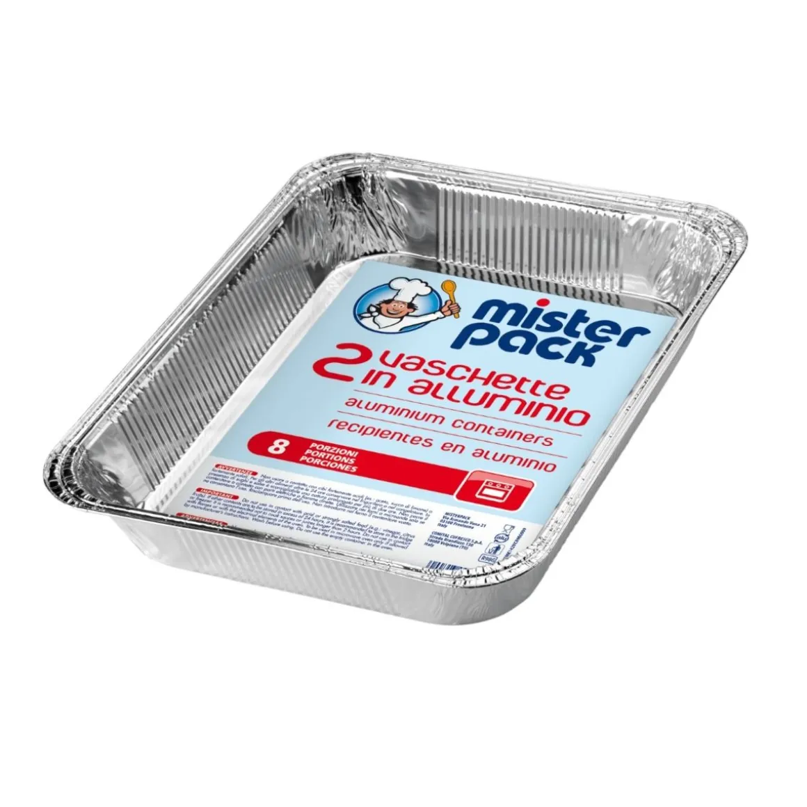MISTERPACK - SET 2 VASCHETTE IN ALLUMINIO 8 PORZIONI