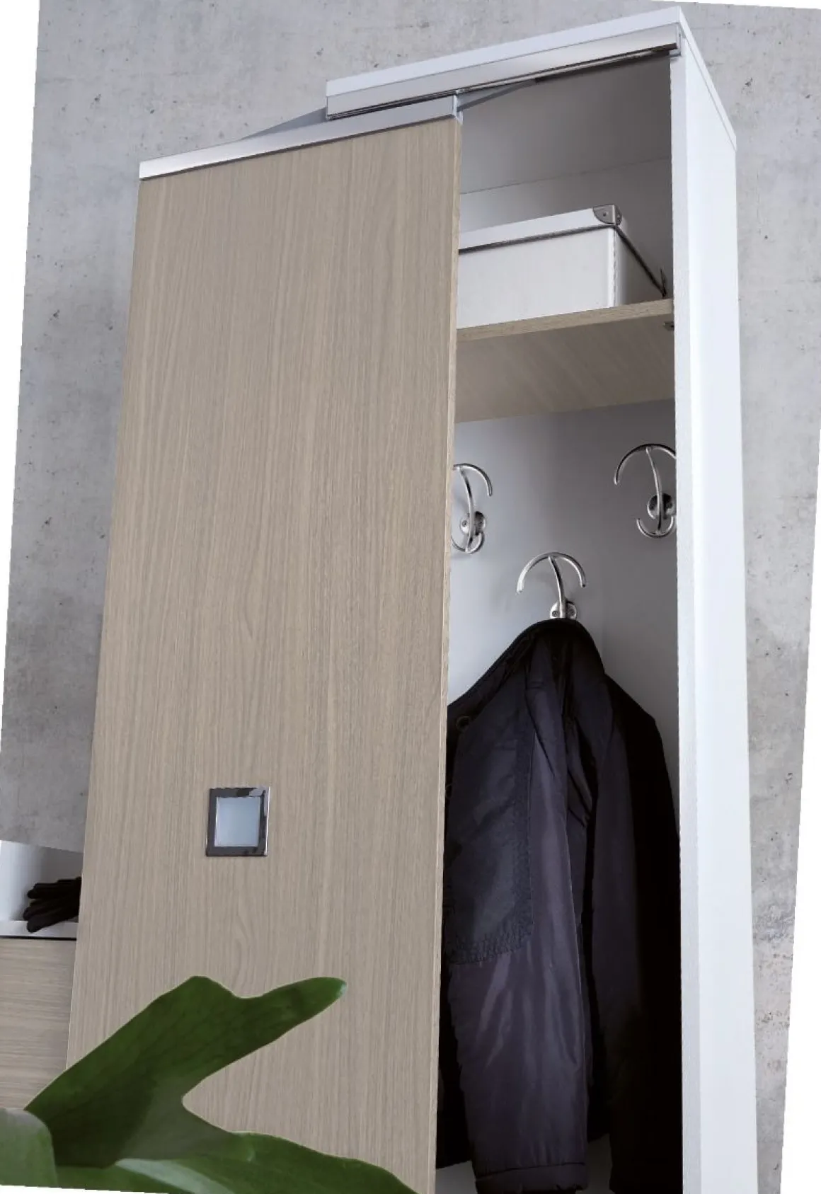 Mobile da ingresso bianco e olmo