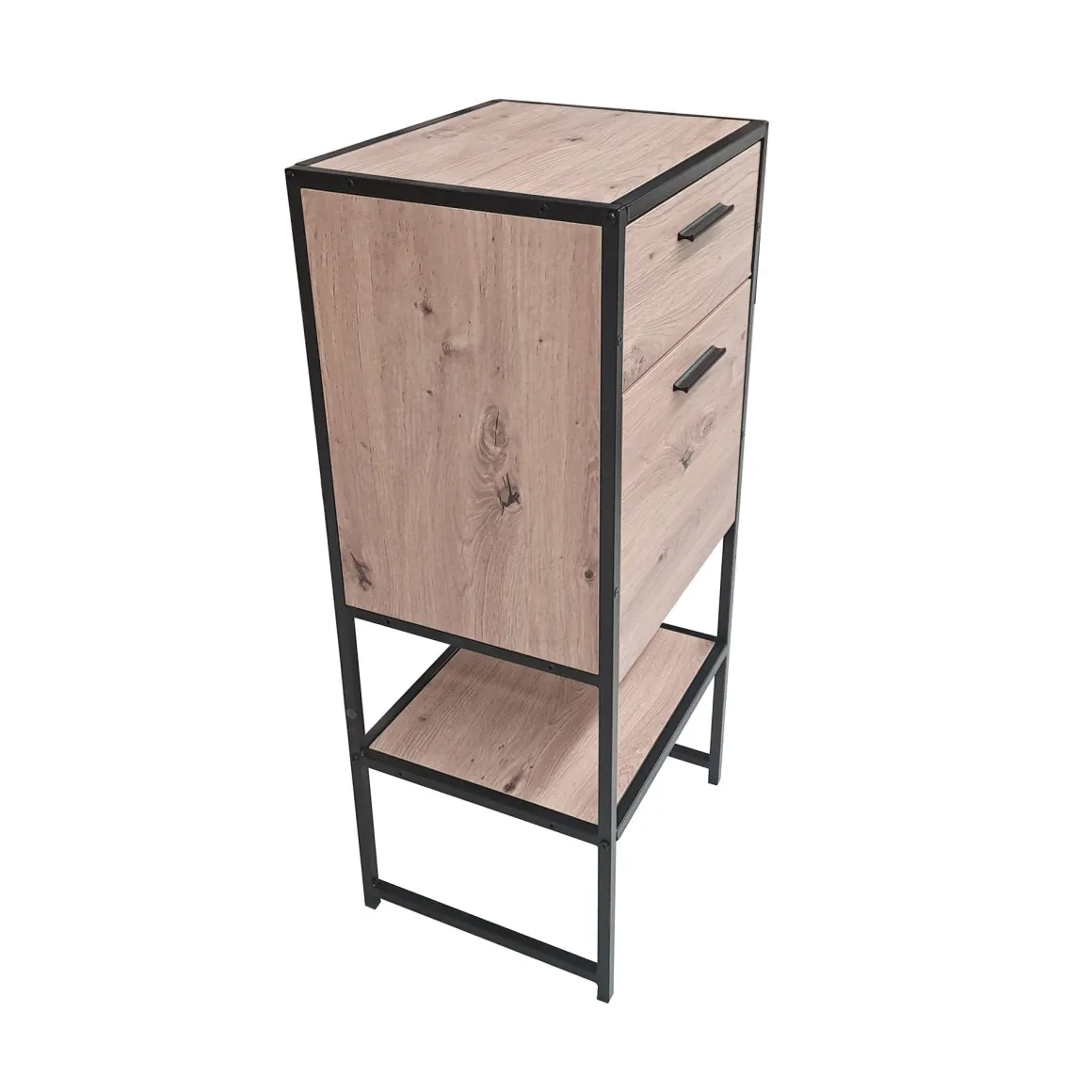 MOBILE CM 40X33 H.91 ROVERE NODATO E METALLO NERO in vendita online