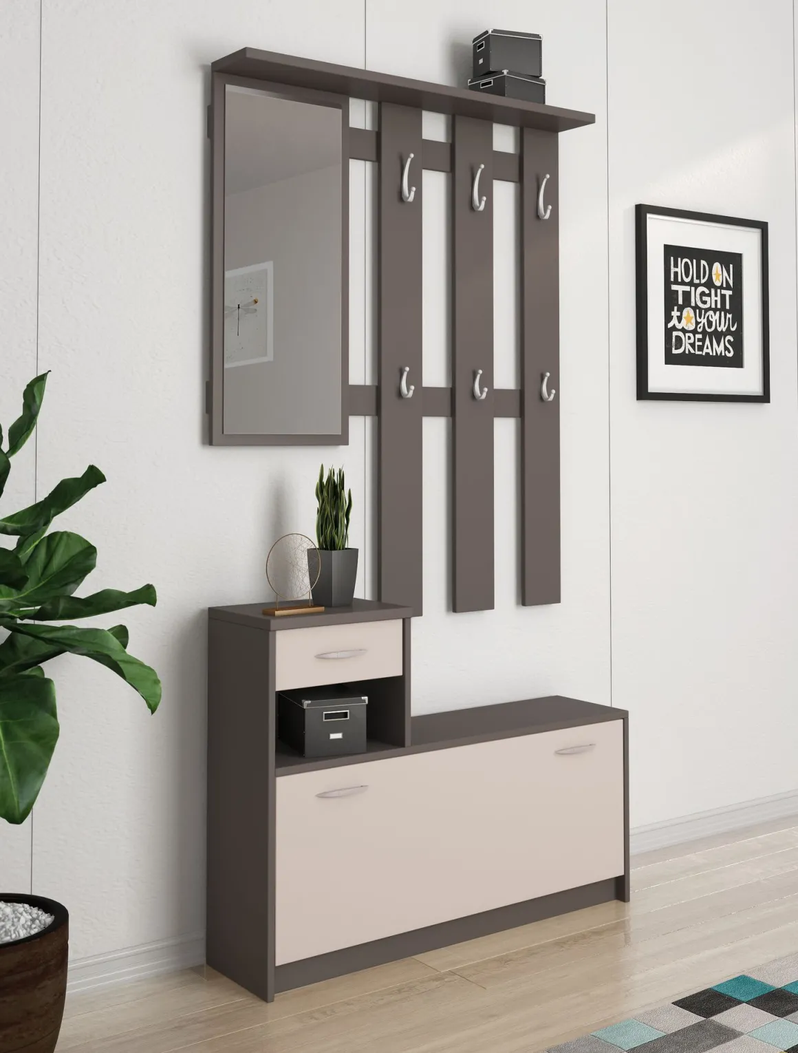 MOBILE DA INGRESSO KEN IN LAMINATO COBALT GREY E CASHMERE: vendita online MOBILE DA INGRESSO KEN IN LAMINATO COBALT GREY E CASHMERE in offerta
