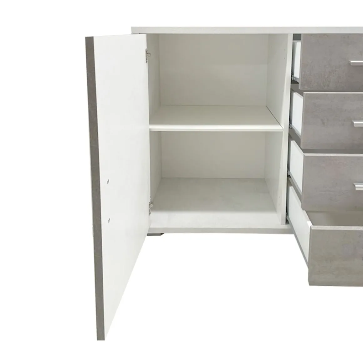 MONILE IN LAMINATO OSSIDO BIANCO - 2 ANTE 4 CASSETTI