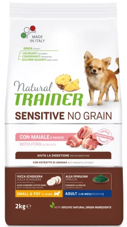 NATURAL TRAINER DOG ADULTO NO GRAIN MAIALE 2KG: vendita online NATURAL TRAINER DOG ADULTO NO GRAIN MAIALE 2KG in offerta