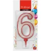 NUMERO 6 GIGANTE CON BRILLANTINI H 11CM E SUPPORTO 1,3CM : vendita online NUMERO 6 GIGANTE CON BRILLANTINI H 11CM E SUPPORTO 1,3CM in offerta