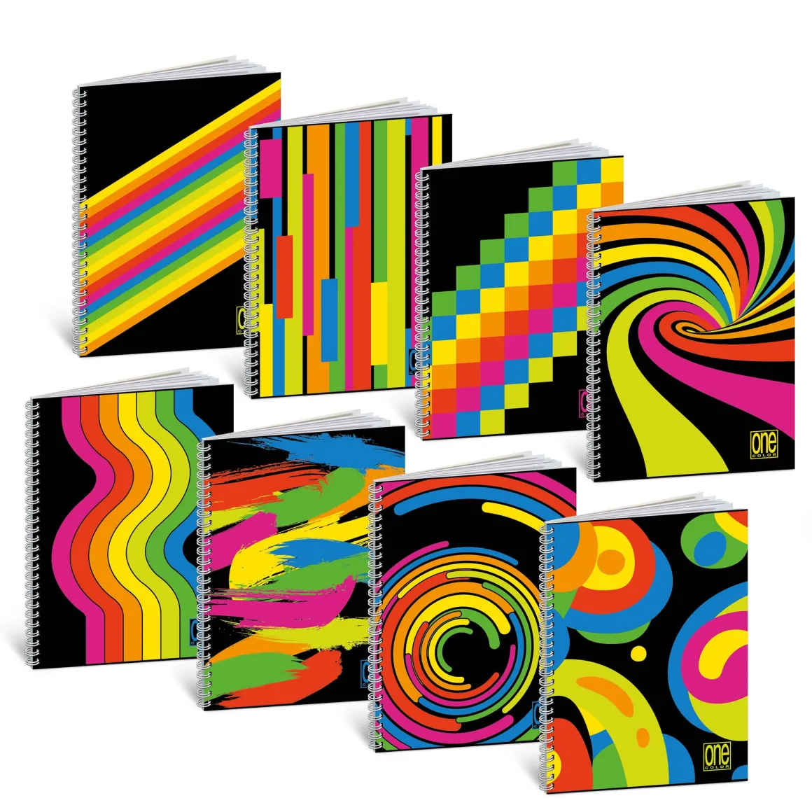 ONE COLOR - QUADERNO AD ANELLI BLACK AND FLUO 60 FOGLI A4+ RIGHE ASS.: vendita online ONE COLOR - QUADERNO AD ANELLI BLACK AND FLUO 60 FOGLI A4+ RIGHE ASS. in offerta