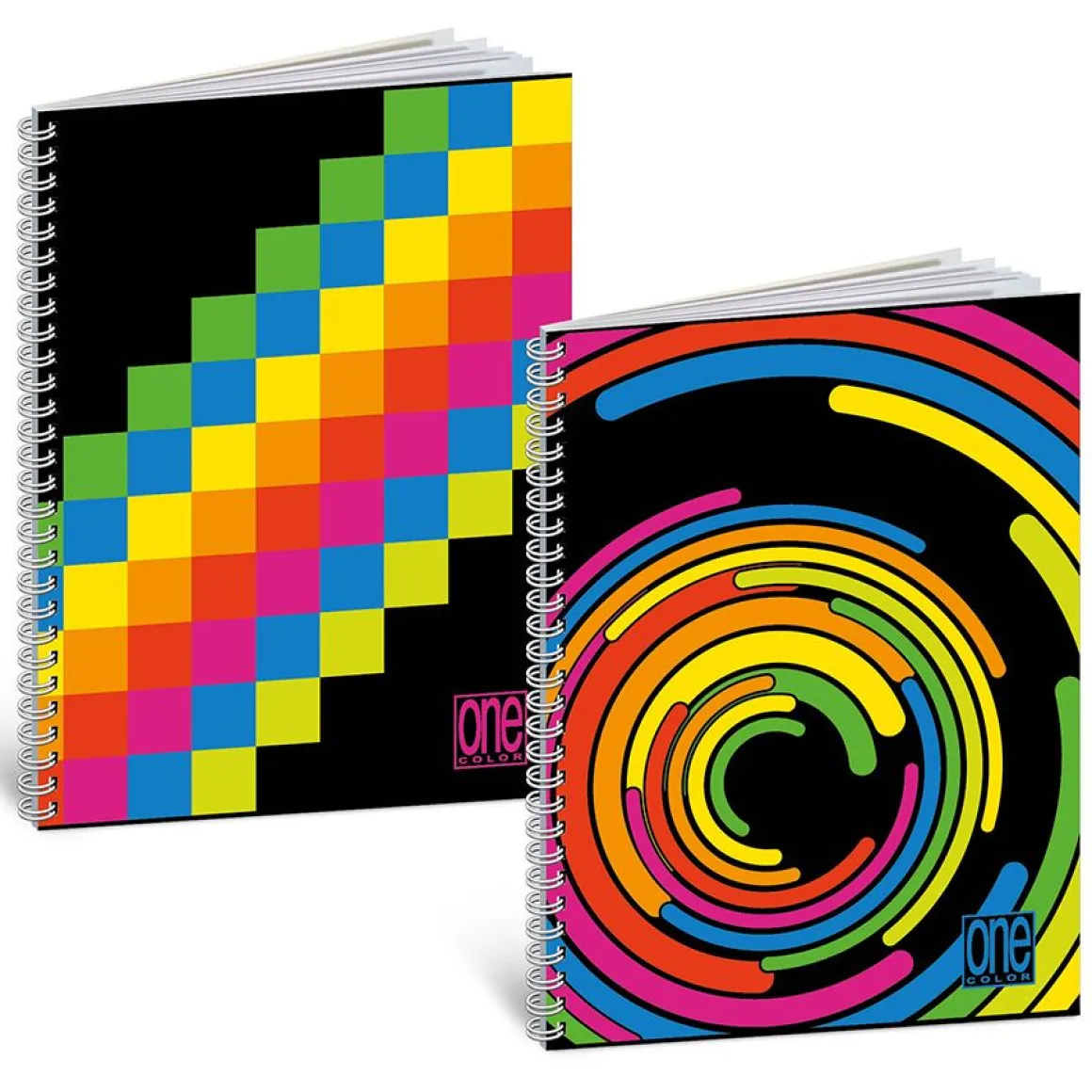 ONE COLOR - QUADERNO AD ANELLI BLACK AND FLUO 60 FOGLI A4+ RIGHE ASS.: vendita online ONE COLOR - QUADERNO AD ANELLI BLACK AND FLUO 60 FOGLI A4+ RIGHE ASS. in offerta