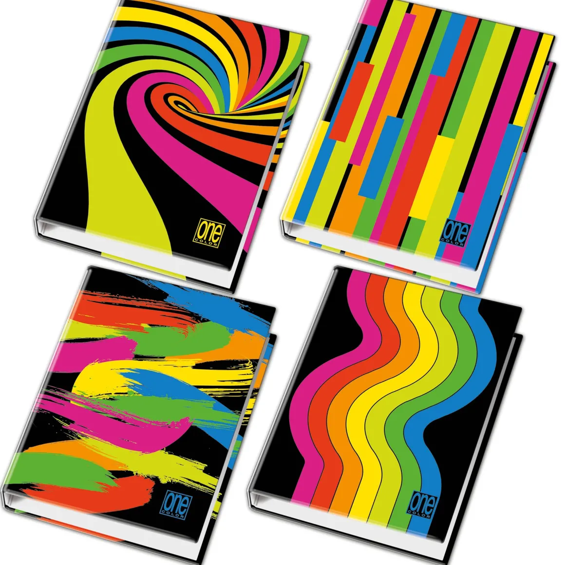 ONE COLOR - RACCOGLITORE AD ANELLI BLACK&FLUO DORSO 4CM 26X32CM ASS.: vendita online ONE COLOR - RACCOGLITORE AD ANELLI BLACK&FLUO DORSO 4CM 26X32CM ASS. in offerta