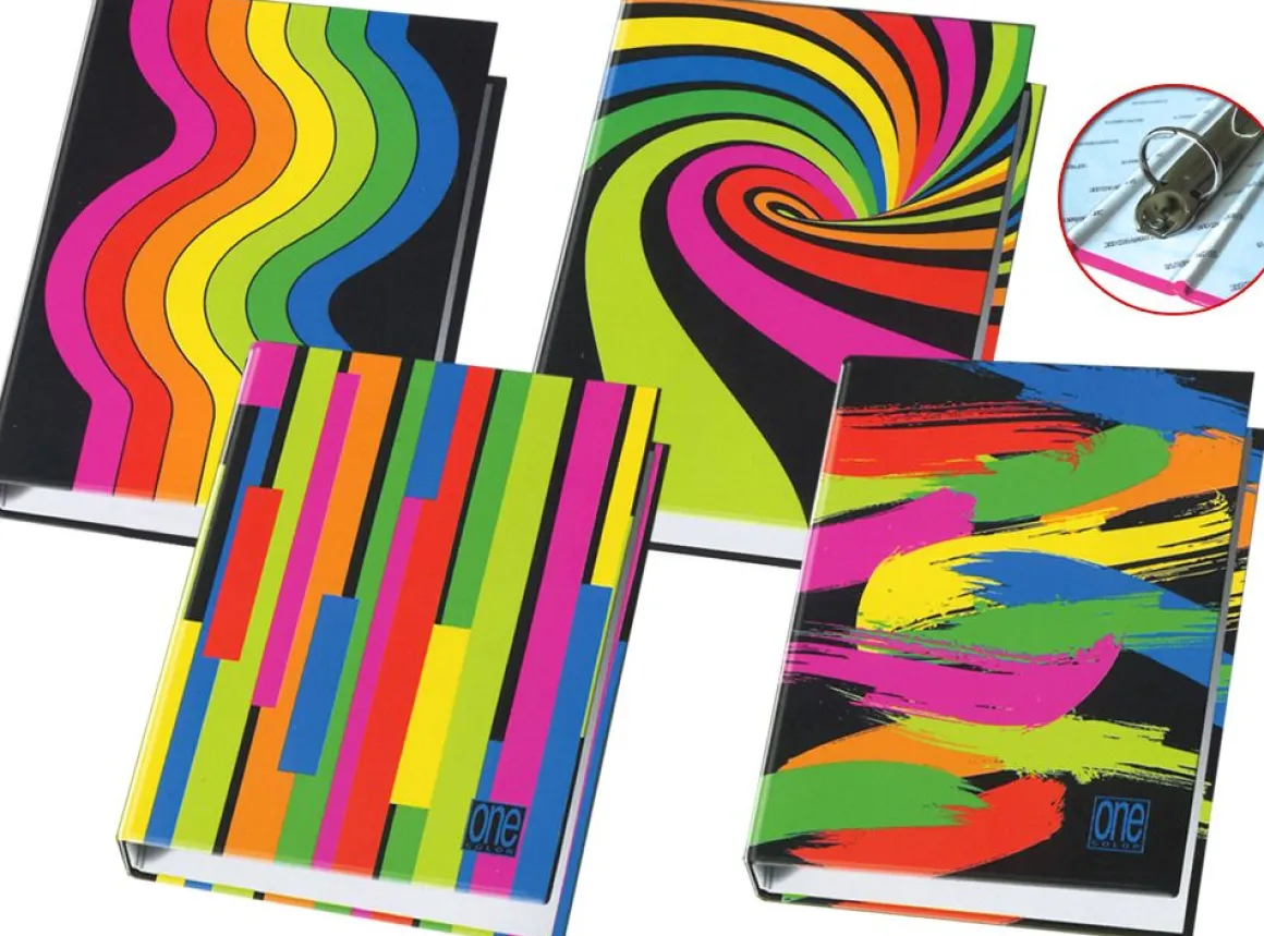 ONE COLOR - RACCOGLITORE AD ANELLI BLACK&FLUO DORSO 4CM 26X32CM ASS.: vendita online ONE COLOR - RACCOGLITORE AD ANELLI BLACK&FLUO DORSO 4CM 26X32CM ASS. in offerta
