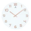 OROLOGIO DA PARETE IN VETRO BIANCO E ROSE GOLD DIAM. 38CM: vendita online OROLOGIO DA PARETE IN VETRO BIANCO E ROSE GOLD DIAM. 38CM in offerta