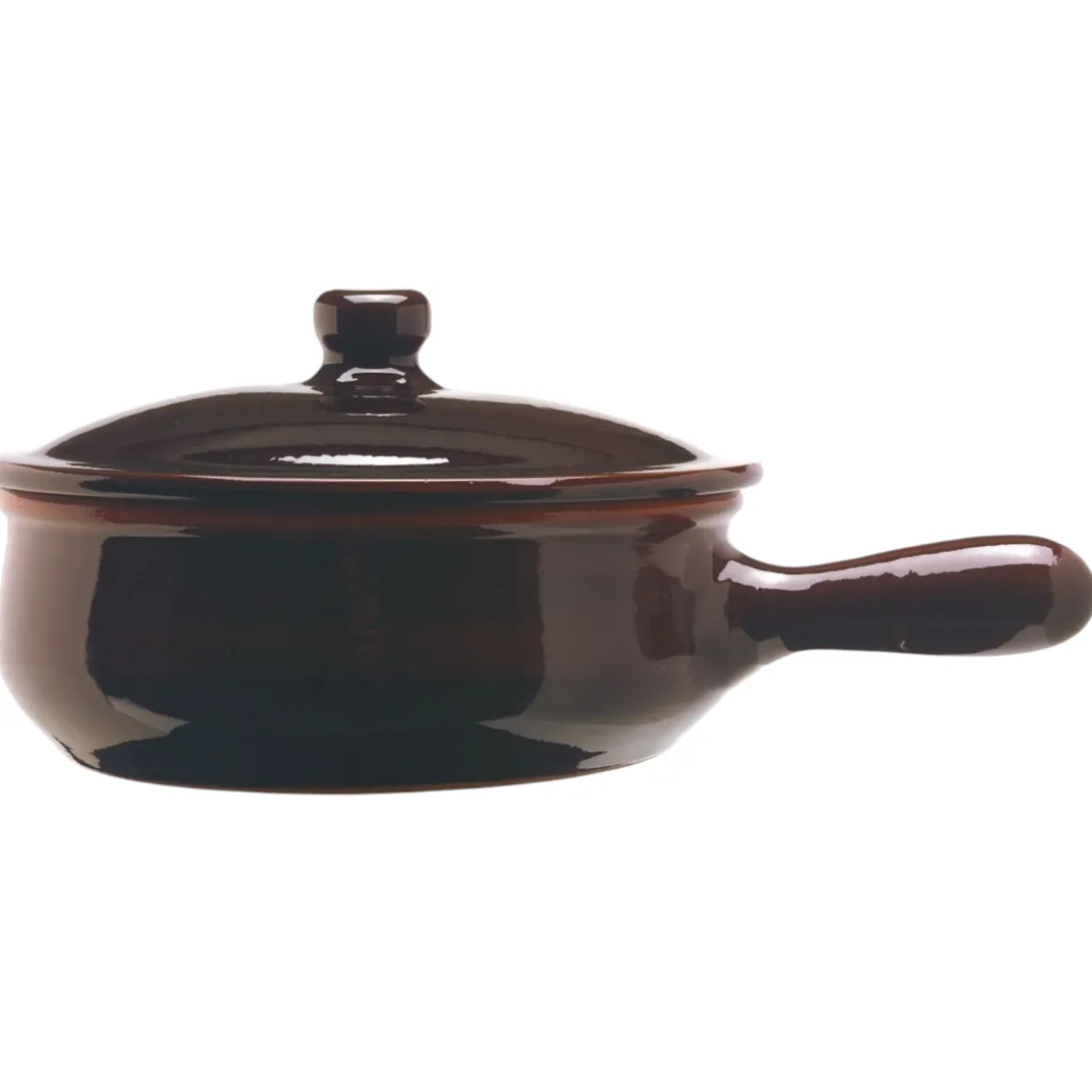 PADELLA 1 MANICO LINEA BRUNA IN TERRACOTTA DIAM. 19CM
