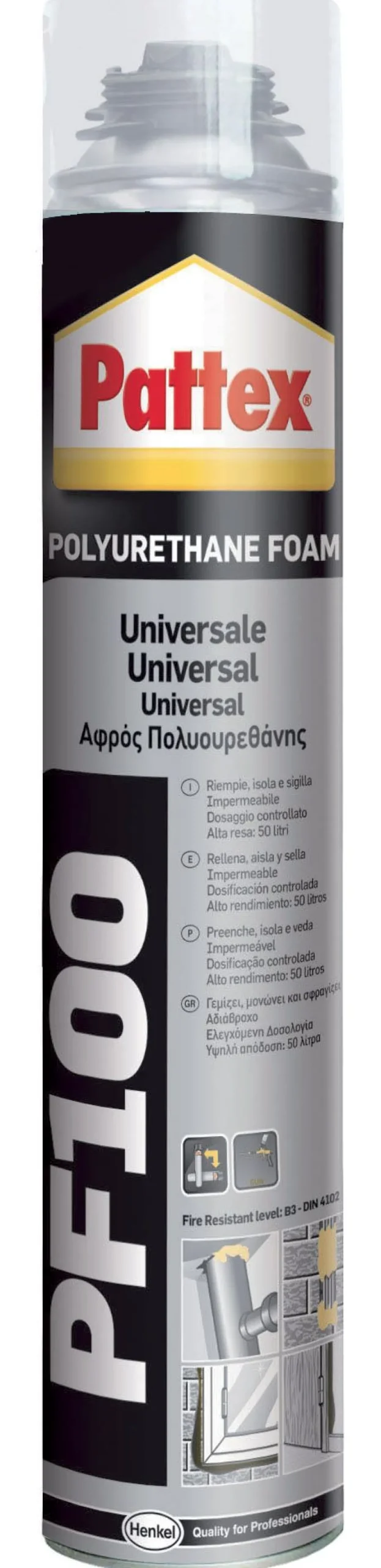 PATTEX PF100 SCHIUMA POLIURETANICA UNIVERSALE PER PISTOLA 750ml: vendita online PATTEX PF100 SCHIUMA POLIURETANICA UNIVERSALE PER PISTOLA 750ml in offerta