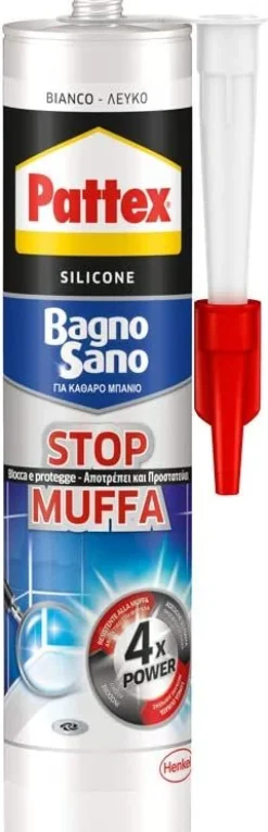 PATTEX SIGILLANTE BAGNO SANO STOP MUFFA BIANCO 300ml: vendita online PATTEX SIGILLANTE BAGNO SANO STOP MUFFA BIANCO 300ml in offerta