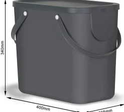 PATTUMIERA ALBULA ANTRACITE 40X23.5X34CM 25LT: vendita online PATTUMIERA ALBULA ANTRACITE 40X23.5X34CM 25LT in offerta