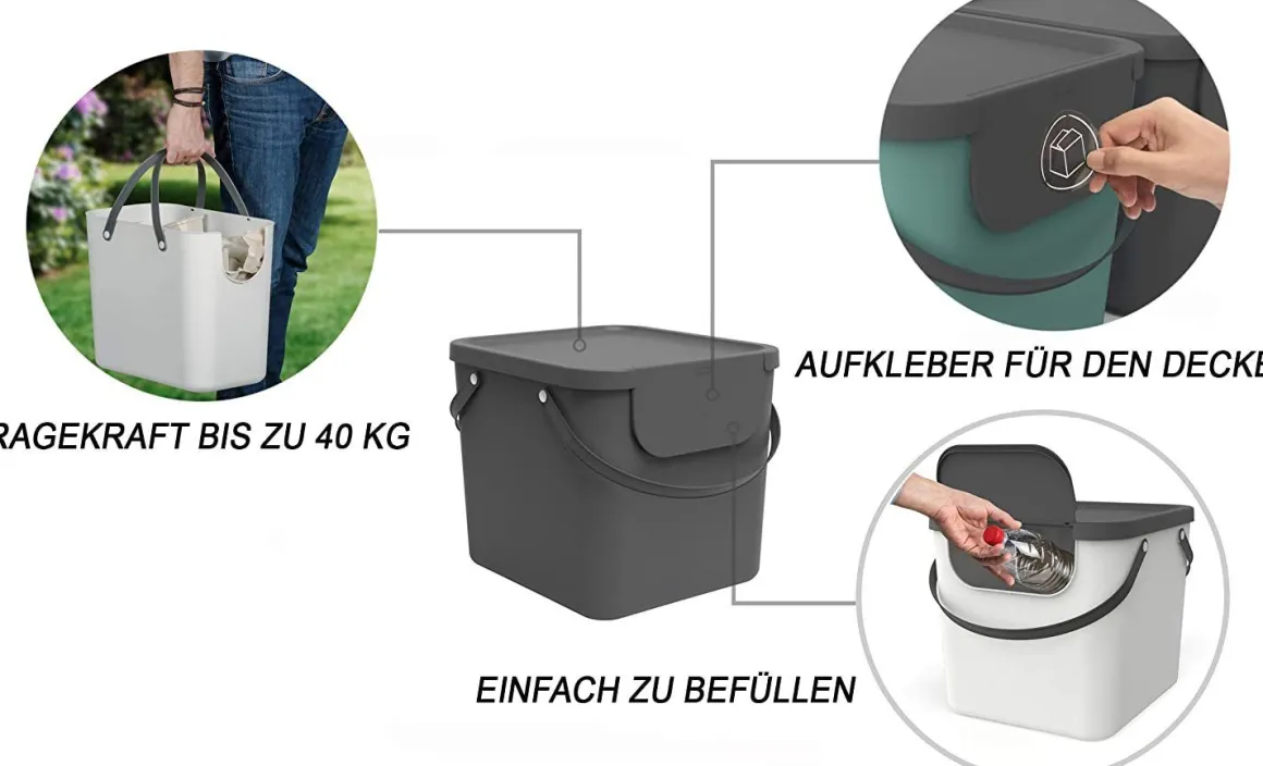 PATTUMIERA ALBULA ANTRACITE 40X35.8X34CM 40LT: vendita online PATTUMIERA ALBULA ANTRACITE 40X35.8X34CM 40LT in offerta