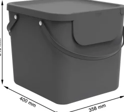PATTUMIERA ALBULA ANTRACITE 40X35.8X34CM 40LT: vendita online PATTUMIERA ALBULA ANTRACITE 40X35.8X34CM 40LT in offerta