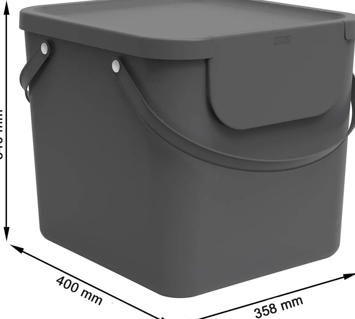 PATTUMIERA ALBULA ANTRACITE 40X35.8X34CM 40LT: vendita online PATTUMIERA ALBULA ANTRACITE 40X35.8X34CM 40LT in offerta