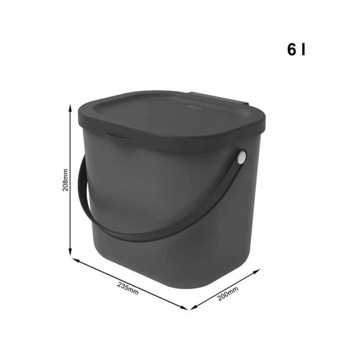 PATTUMIERA ALBULA ANTRACITE 23.5X20X20.8CM 6LT: vendita online PATTUMIERA ALBULA ANTRACITE 23.5X20X20.8CM 6LT in offerta