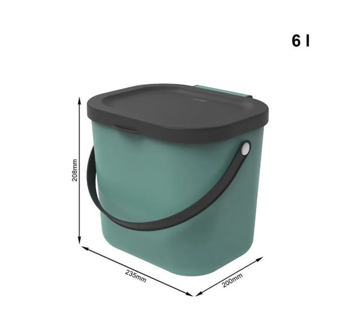 PATTUMIERA ALBULA VERDE SCURO 23.5X20X20.8CM 6LT : vendita online PATTUMIERA ALBULA VERDE SCURO 23.5X20X20.8CM 6LT in offerta