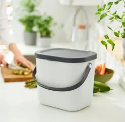 PATTUMIERA ALBULA VISCHIO BIANCO 23.5X20X20.8CM 6LT: vendita online PATTUMIERA ALBULA VISCHIO BIANCO 23.5X20X20.8CM 6LT in offerta