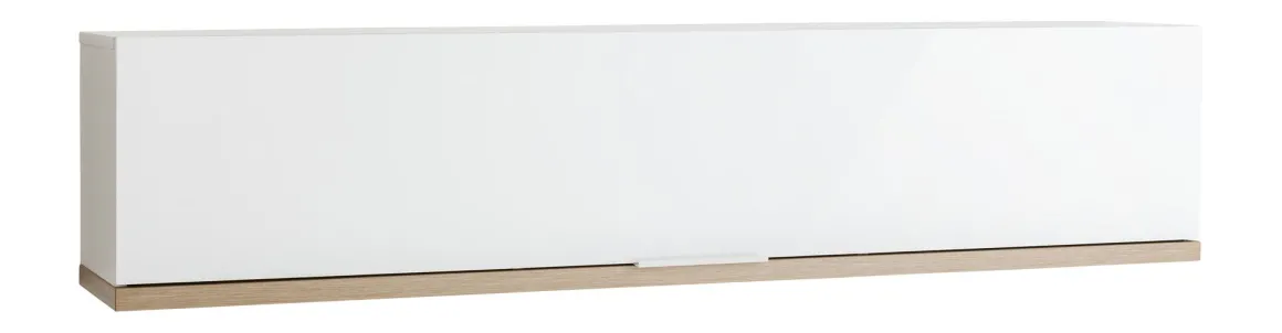 PENSILE RIBALTA MUNDI CM 160X30.4 H. 35 BIANCO LUCIDO E ROVERE ARTISAN