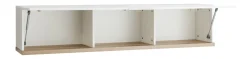 PENSILE RIBALTA MUNDI CM 160X30.4 H. 35 BIANCO LUCIDO E ROVERE ARTISAN