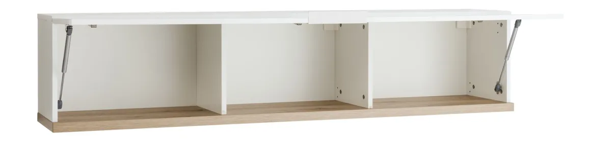 PENSILE RIBALTA MUNDI CM 160X30.4 H. 35 BIANCO LUCIDO E ROVERE ARTISAN