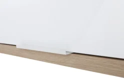 PENSILE RIBALTA MUNDI CM 160X30.4 H. 35 BIANCO LUCIDO E ROVERE ARTISAN